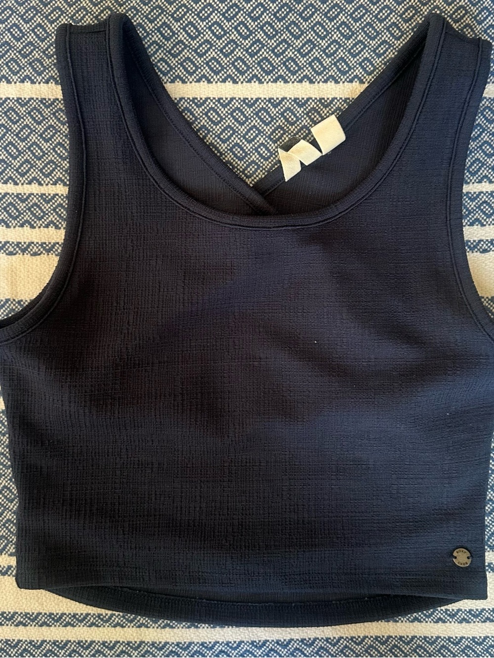 Roxy Navy Ribbed Scoop Neck Tank